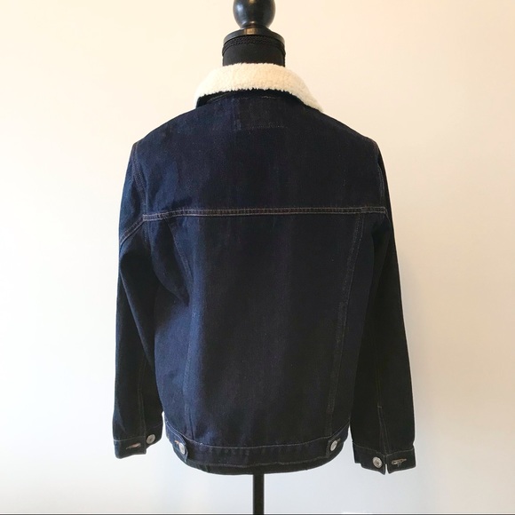 Denim jacket with faux fur collar - Picture 7 of 12